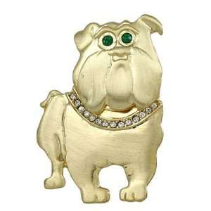   Gold Plated And Rhinestone Dog Brooch Pin Fashion Jewelry Jewelry