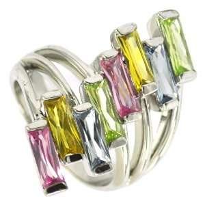  Pastel Multicolored Staircase Ring Jewelry