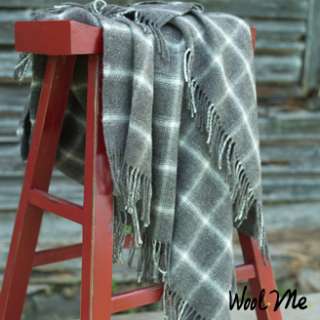 Luxurious alpaca and merino wool throw of checked classic design and 