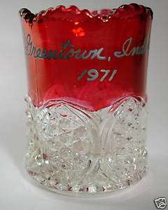 Ruby Red Flash toothpick holder Greentown Ind. 1971  