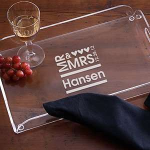  Personalized Serving Tray   Mr & Mrs