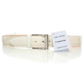 Real Reptile Belt White Patchwork 120cm MADE IN ITALY  