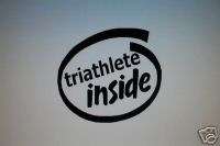 triathlete inside Decal Sticker Triathlon Bike Run Swim  