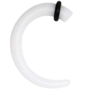  6 Gauge White Silicone Curved Taper Jewelry