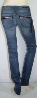 190 ROCKSTAR JEANS DISTRESSED BIKER BLUE SZ 28 x 34  