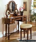 Vanity Set Bench Mirror Table Dresser Dressing Makeup  