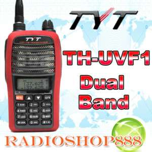Red TYT TH UVF1 Dual Band Radio VHF & UHF + Earpiece  