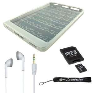   Mini SD and Adapter + Stereo In Ear Headphones (White) + a 4 inch