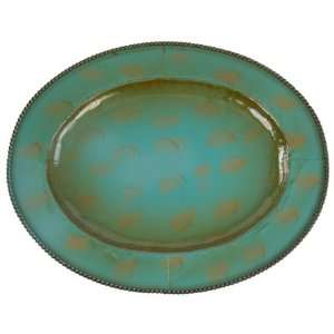   Oval Rustic Turquoise Southwestern Charger Plates