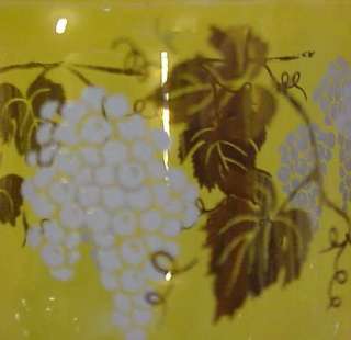   grape leaf bunch clear glass small vintage covered candy dish  