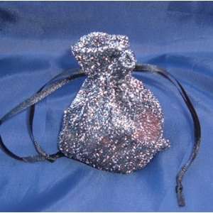  3x4 Sparkle Fabric Wedding Favor Gift Bags/Pouches   Black (10 Bags 