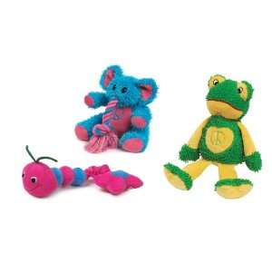    Prepack of 3 Dog Toys Plush, Squeaky, Tuggers