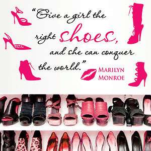Vinyl Wall Decor Mural ~ MARILYN MONROE ~ Quote Decal *** SHOES 