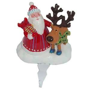  Santa And Reindeer Stocking Hanger