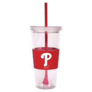  Lidded Cold Cup with Straw   Philadelphia Phillies Sports 