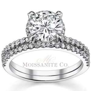 8mm Round Moissanite Engagement Ring Wedding Set  