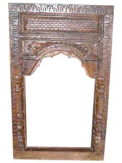 ANTIQUE DOOR CARVED FRAME / TEAK WOOD BEAUTIFUL PATINA AND INTRICATE 