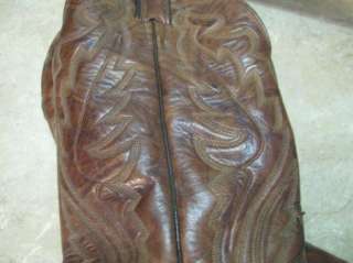 JUSTIN Cowboy/Western DISTRESSED LEATHER BOOTS Dk.Brown 9 1/2 D  