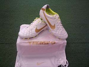 Nike Tiempo Legend IV 4 FG White/Gold New Soccer Cleat Authentic 