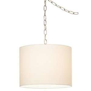  White Swag Style Plug In Chandelier