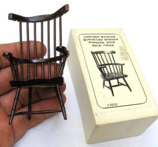 NEW Concord Museum Wood Windsor High Back Chair Miniature Dollhouse 