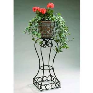  Wrought Iron Tall Square Base Planter Stands Patio, Lawn 