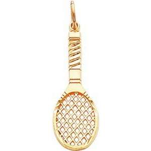  14K Gold Tennis Racquet Charm Jewelry