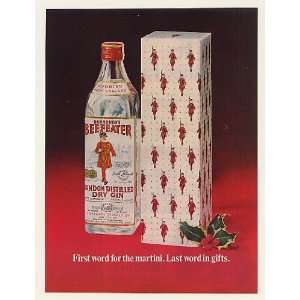  1967 Beefeater Gin Bottle Gift Box First Word for Martini 