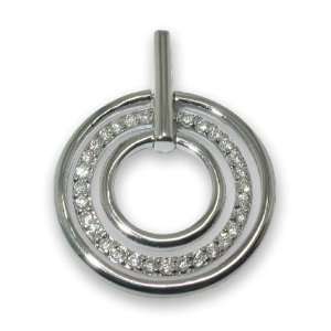  Tiffanys C.Z 3 Trio Round Pendant Sterling Silver Circle 