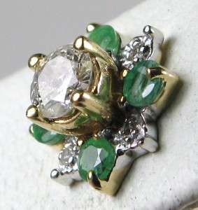 HiEnd 14K Yellow Gold 1/2ctw Emerald & Diamond Earring Jackets Retail 