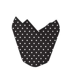  Tulip Baking Cups   Black and White Polka Dots