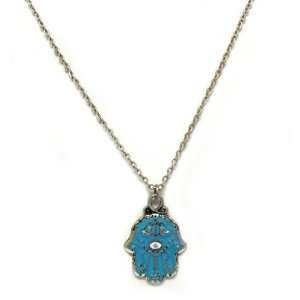 Antique Turquoise Fashion Hamsa/Hand of Fatima Necklace   Adjustable
