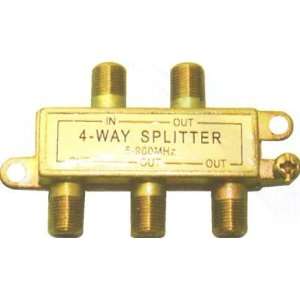 TV/VCR/CABLE 4 WAY SPLITTER UHF/VHF/FM 