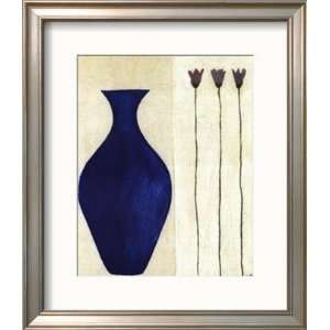 Flowers and Vases Blanc, Vases & Urns Framed Poster Print by Dominique 
