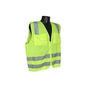  SV8GSM Class 2 Solid Safety Vests, Green, Medium