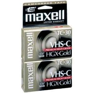  New MAXELL 203020 VHS C VIDEO TAPES (2 PK)   MXLHGXTC302PK 