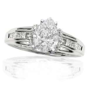   74 Carat Vintage Style Bead Set Diamonds Engagement Ring Jewelry