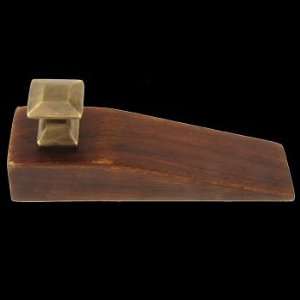  Door Stops Brown Hardwood, Brown Walnut Finish Wedge Antique 