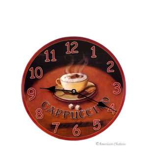    12 Cappuccino Coffee Decor Wood Kitchen Wall Clock