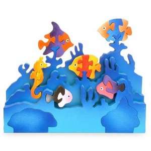  Wood puzzle carving, Living Coral Reef